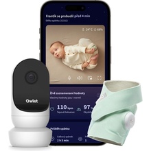 Owlet Dream Duo chytrá ponožka světle zelená a kamera Cam 2 bílá