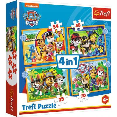Trefl - Puzzle 4in1 Holiday Paw Patrol - 1 - 39 piese