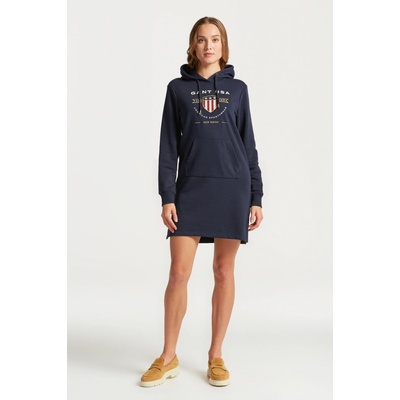 Gant D1. Banner Shield Hoodie Dress modrá