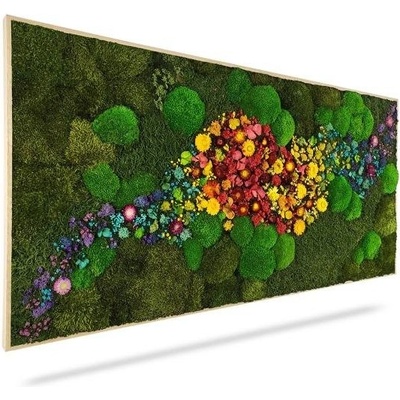 Machový obraz RASTLINY Acebo, 180x60cm, drevený biely rám