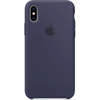 Apple Silicone Case - оригинален силиконов кейс за iPhone X (тъмносин)