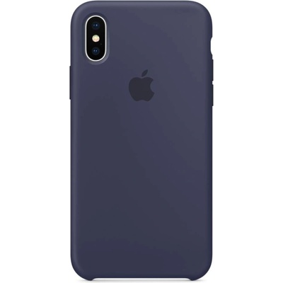 Apple Silicone Case - оригинален силиконов кейс за iPhone X (тъмносин)