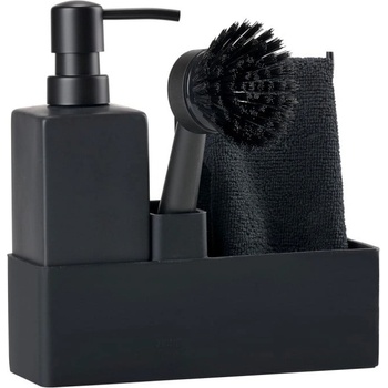 Zone Черна пластмасова/силиконова стойка за перилни препарати Singles - Zone (330413)