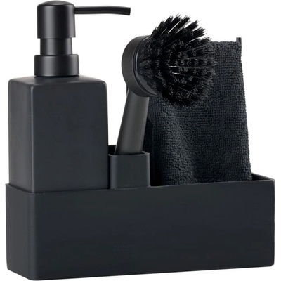 Zone Черна пластмасова/силиконова стойка за перилни препарати Singles - Zone (330413)