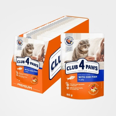 Club 4 Paws cat Premium s treskou v želé 80 g