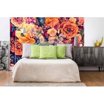 DIMEX ART s. r. o Самозалепваща се флизелинова фототапета винтидж цветя 375 x 250 см