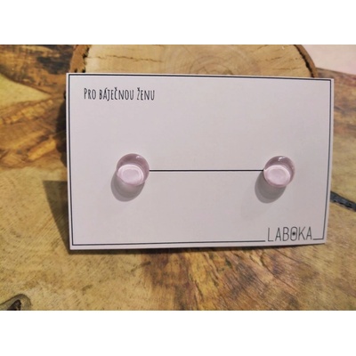 Laboka skleněné náušnice pecky světle růžové 0001294