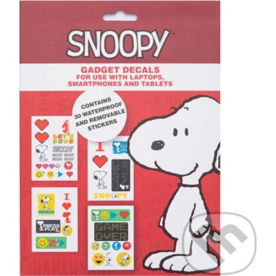 CurePink Samolepky na elektroniku Snoopy: Set 30 kusů (14 x 20 cm)