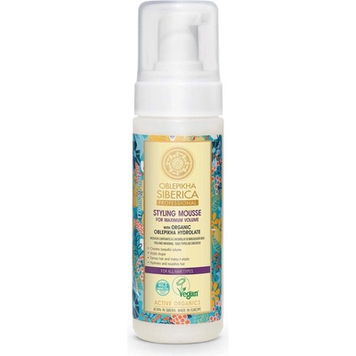 Natura Siberica Active Organics rakytníková pena pre maximálny objem vlasov 170 ml
