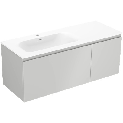 Mexen Orio шкаф за баня 120 см с мивка Вела лява, 1S, 1D, сиво мат/бяло мат (91A13-12047-3-BBFF62-W23L01)