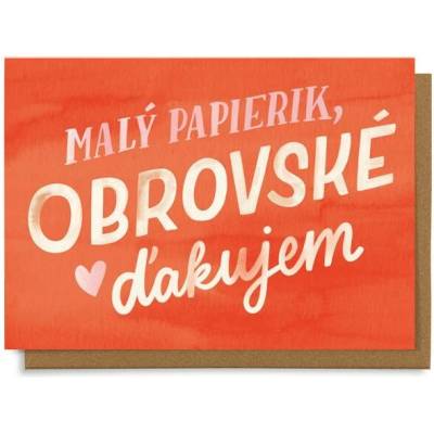 Chaukiss Malý papierik, obrovské ďakujem