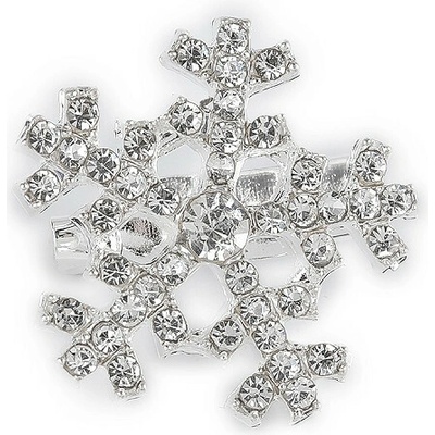 Prima-obchod Brož s broušenými kamínky vločka, barva crystal stříbrná 122844 122844