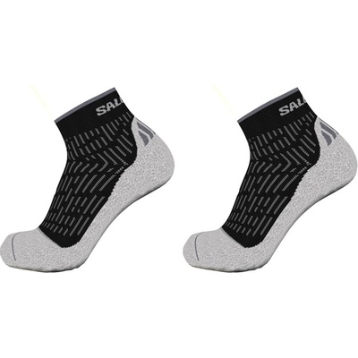 Salomon Мъжки чорапи Salomon Ultra Quarter 2 Pack Running Socks Mens - Black/Grey