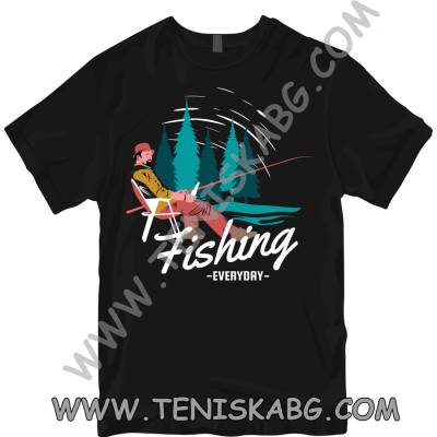 Fruit of the Loom Тениска - Fishing every day