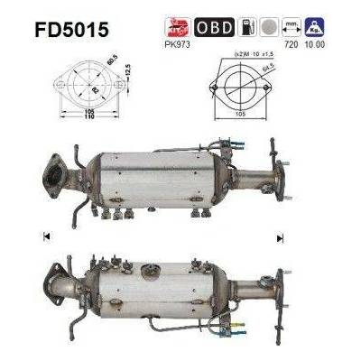 Filtr sazových částic, výfukový systém AS FD5015