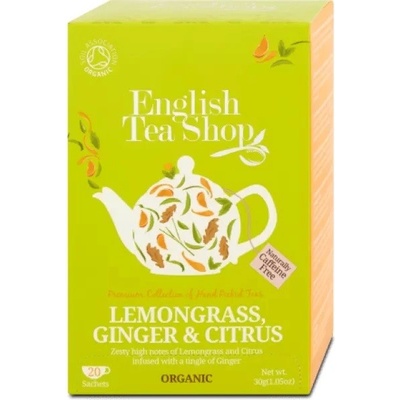 English Tea Shop Bio čaj s citrónovou trávou zázvorom a citrónom porciovaný 20 ks