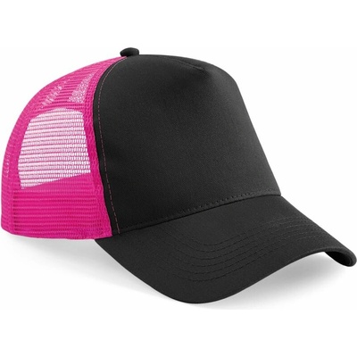 Beechfield B640 5 panelová Trucker 53.064 black/fuchsia