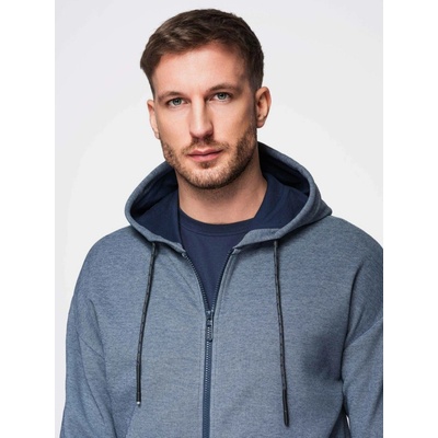 Ombre Men's soft-textured hooded Sweatshirt navy blue černá | modrá | bílá | světle modrá | vícebarevná
