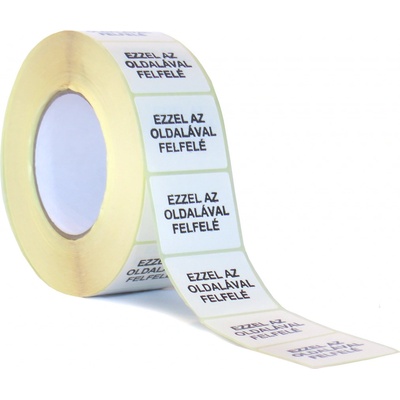 Výstražné Etikety Ezzel az Oldalával Felfelé 50x39mm -čierna- 500ks v 1 rolke