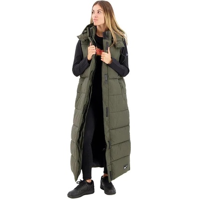 SUPERDRY Потник Superdry Ripstop Longline Down Vest - Green (Khaki Grid)