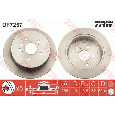 Brzdový kotúč TRW DF7257