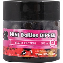 LK Baits MINI Boilies DIPPED 150ml 12mm BLACK PROTEIN