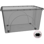 RECA PLAST КУТИЯ ЗА СЪХРАНЕНИЕ С КОЛЕЛА DUNE 60л 40x60x33см АНТРАЦИТ (S1917052)