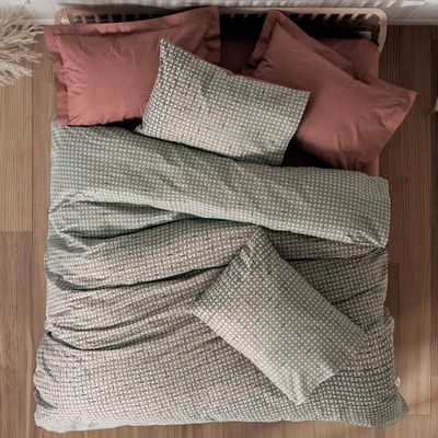 TopMebel Комплект калъфки за завивки Mote 4 бр Двойни 200x220 червен цвят
