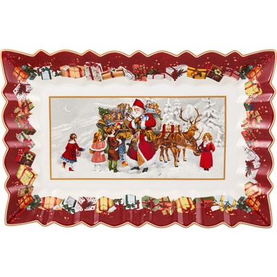 Villeroy & Boch Obdĺžniková dizajnová misa s motívom Santa Clausa 35x23x3.5 cm kolekcia Toy 's Fantasy