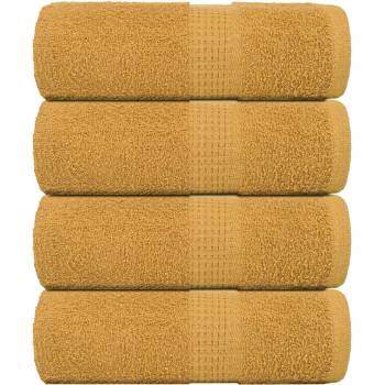 vidaXL Кърпи за баня FROGN 4 бр. Златисти 30x30 см 360 г/м2 (136801)