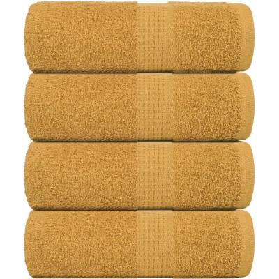 vidaXL Кърпи за баня FROGN 4 бр. Златисти 30x30 см 360 г/м2 (136801)