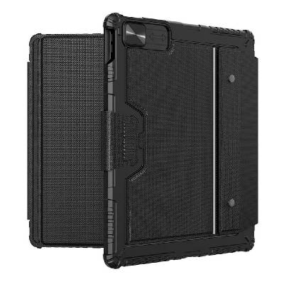 Удароустойчив кейс, с отделяща клавиатура и поставка за iPad Pro 12.9 M2 (2022), iPad Pro 12.9 M1 (2021), iPad Pro 12.9 (2020) - Nillkin Bumper Combo Keyboard Protective Case Backlit Version (черен)