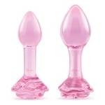 b-Vibe Комплект за тренировка със стъклени анални тапи Pink Roses (P26007)