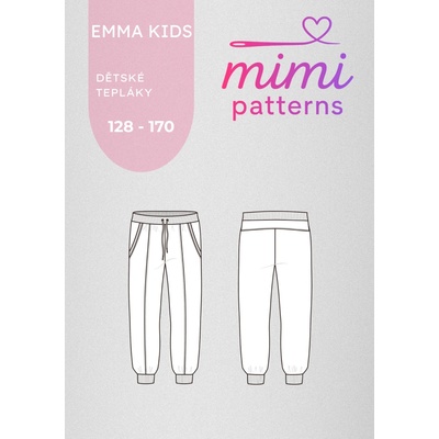 Dětský střih na tepláky Emma kids, 128 - 170, el. formát | MIMI patterns - síť 128 - 170 (A4) domácí tisk – Hledejceny.cz