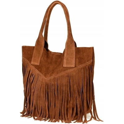 Vera Pelle shopper kabelka z pravé kůže hnědá