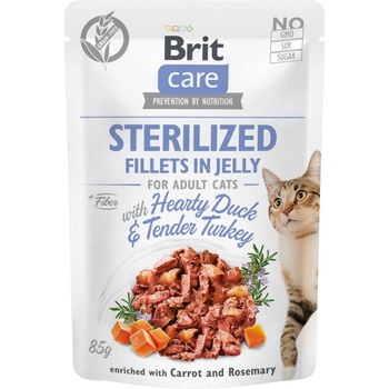Brit Care Cat Sterilized Fillets in Jelly with Hearty Duck & Tender Turkey 85 г