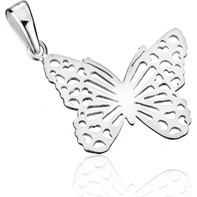 Šperky eshop Stříbrný přívěsek 925 plochý filigránový motýl Y44.15