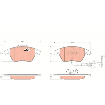 Sada brzdových platničiek kotúčovej brzdy TRW GDB1550 GDB1550