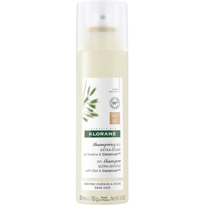 Klorane Oat & Ceramide Сух шампоан за тъмна коса, 250 ml