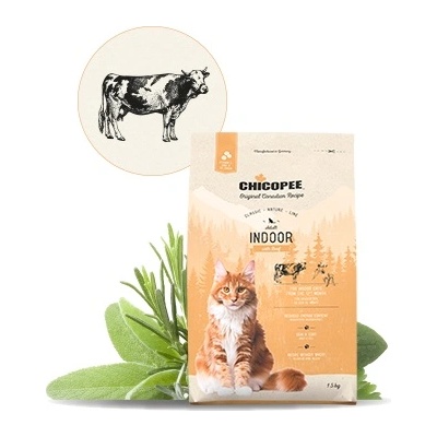 Chicopee Classic Nature Line Adult Indoor-Храна за домашни котки с говеждо месо 1.5 кг