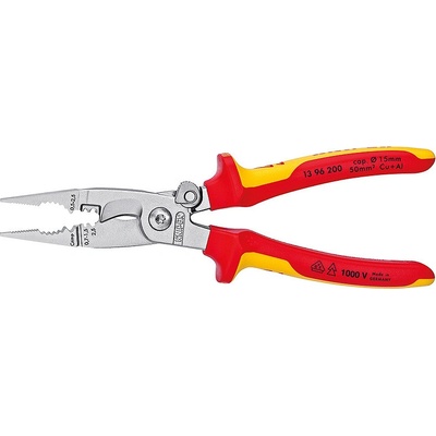 KNIPEX Kleště elektroinstalační 200 mm se západkou, izolované 1000 v, knipex 1396200 – Zboží Dáma