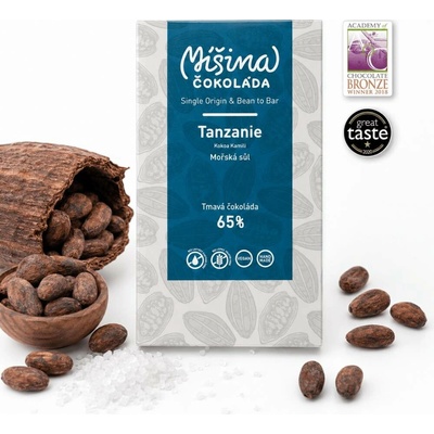 Míšina Tmavá 65% Tanzanie s mořskou solí 50 g