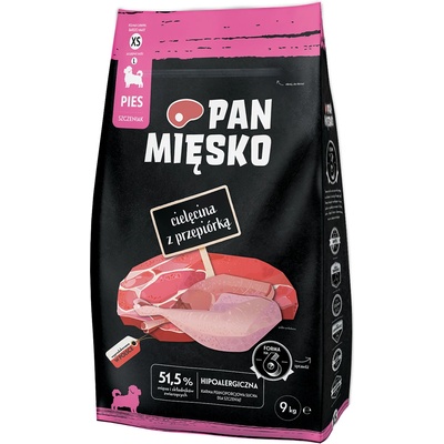 PAN MIĘSKO 2х9кг XS Puppy Pan Mięsko, суха храна за кучета - телешко с пъдпъдък