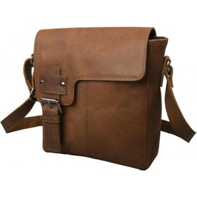 Crossbody taška s klopou buvolí kůže s vintage stahováním