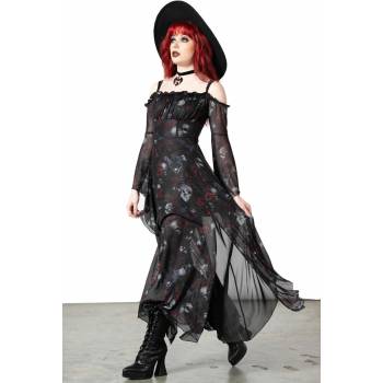 KILLSTAR дамска рокля KILLSTAR - Mystic Meadow Mesh Maxi - Черен - KSRA005506