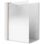 Mexen Kioto L Душ стена Walk-in 120 x 200 cm, бяла омбре 8 mm, матирана мед - 800-120-103-65-86 (800-120-103-65-86)