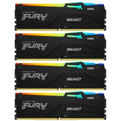 Kingston FURY Beast RGB 64GB (4x16GB) DDR5 5600MHz KF556C40BBAK4-64