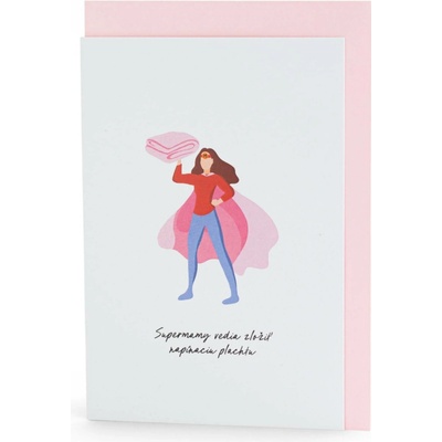 Bella Rose Přání ke Dni matek Supermamy + obálka – SK, růžová barva, papír
