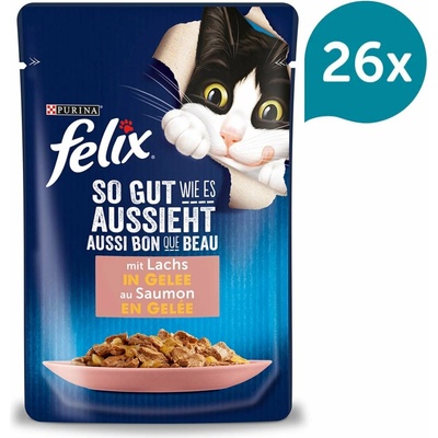 Felix Chutná tak dobře jak vypadá v želé s lososem 26 x 85 g
