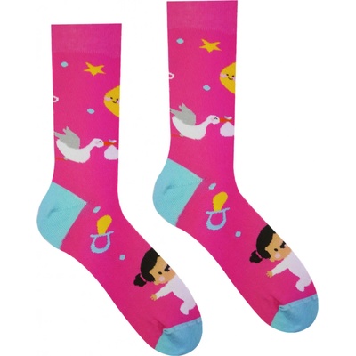 Hesty Socks Veselé ponožky Dievčatko ružová
